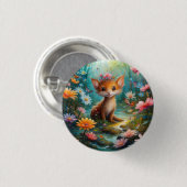 Magische paddestoelen ronde button 3,2 cm (Voorkant /achterkant)