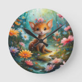 Magische paddestoelen ronde klok (Voorkant)