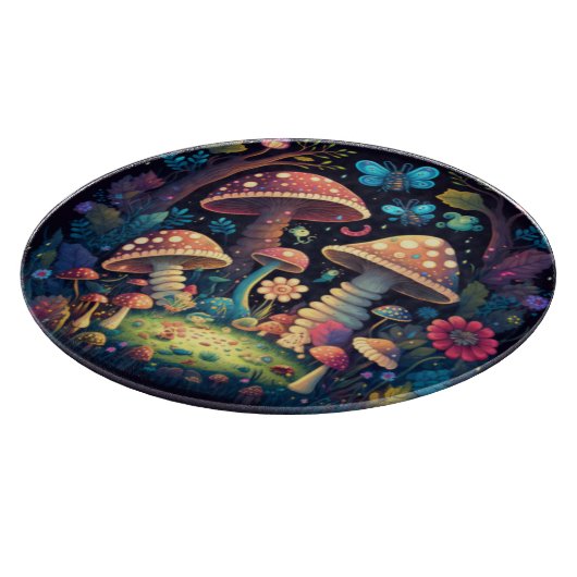 Magische paddestoelen snijplank (Hoek)