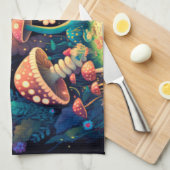 Magische paddestoelen theedoek (Quarter Fold)