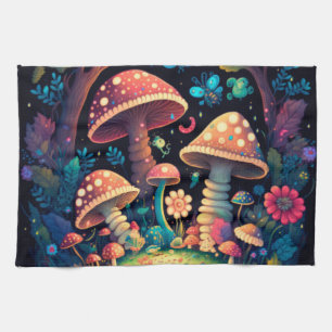 Magische paddestoelen theedoek