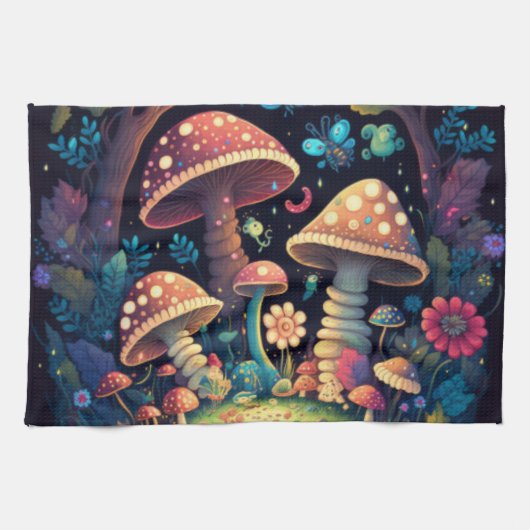 Magische paddestoelen theedoek (Horizontaal)