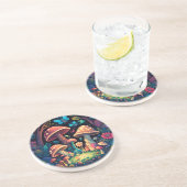 Magische paddestoelen zandsteen onderzetter (Zijkant)