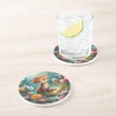 Magische paddestoelen zandsteen onderzetter (Zijkant)