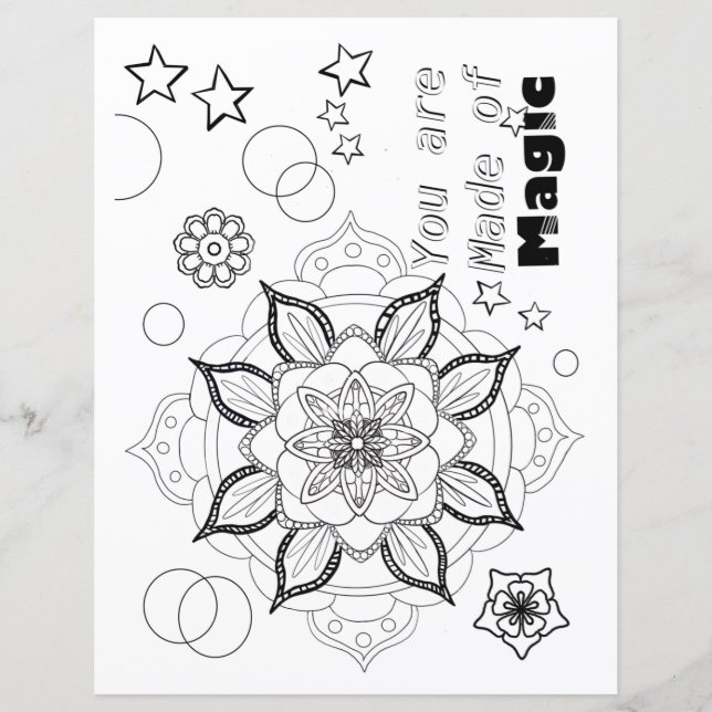 Magische pagina voor het kleuren van volwassenen (Voorkant)