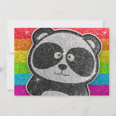 Magische Panda Verjaardag Zwart en Wit Glitters Kaart (Achterkant)