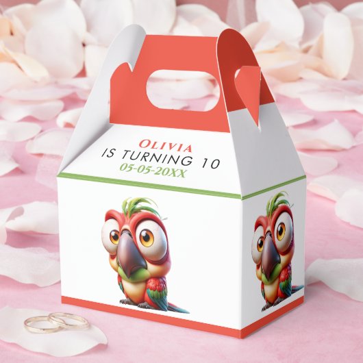 Magische papegaai karikaturen 1e verjaardag bedankdoosjes (Huwelijk)