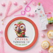 Magische papegaai karikaturen 1e verjaardag papieren bordje (Feest)