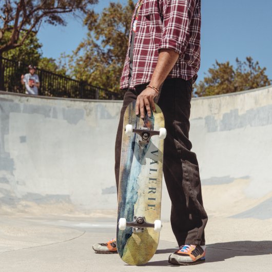 Magische paradijse bergen Kunst monogrammen Persoonlijk Skateboard (Buiten 2)