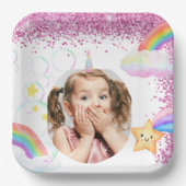 Magische partij gepersonaliseerde fotopapier Borde Papieren Bordje (Voorkant)
