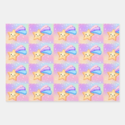 Magische Party Wrapping Paper Flat Sheet Set van 3 (Voorkant 3)