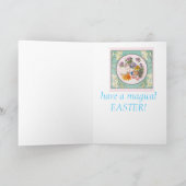 Magische Pasen Bloem Fairy en Chick Feestdagen Kaart (Binnen)