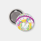 Magische  pasta Unicorn Rainbow Stars Magneet (Voorkant / Achterkant)