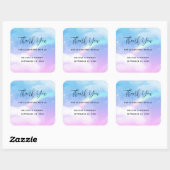 Magische pasta's en een regenboog bedankt vierkante sticker (Vel)