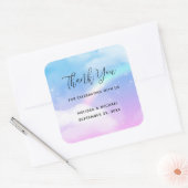 Magische pasta's en een regenboog bedankt vierkante sticker (Envelop)