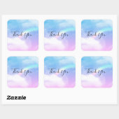 Magische pasta's en een regenboog bedankt vierkante sticker (Vel)