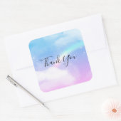 Magische pasta's en een regenboog bedankt vierkante sticker (Envelop)