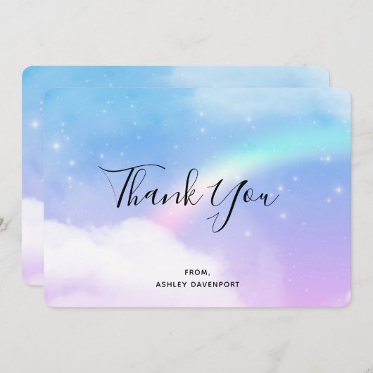 Magische pasta's en regenboog bedankkaart (Voorkant / Achterkant)