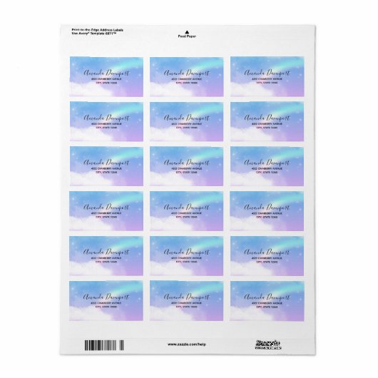 Magische pasta's en regenboog etiket (Full Sheet)