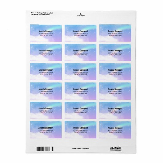 Magische pasta's en regenboog etiket (Full Sheet)