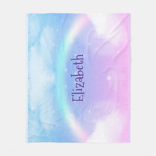 Magische pasta's en regenboog fleece deken (Voorkant)