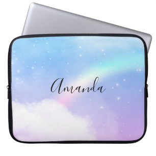 Magische pasta's en regenboog laptop sleeve