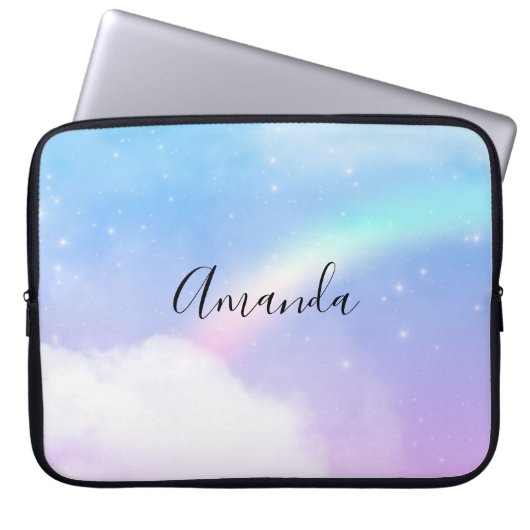 Magische pasta's en regenboog laptop sleeve (Voorkant)