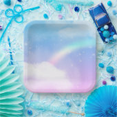 Magische pasta's en regenboog papieren bordje (Feest)