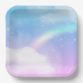 Magische pasta's en regenboog papieren bordje (Voorkant)