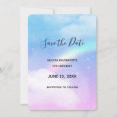 Magische pasta's en regenboog save the date (Voorkant)