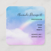 Magische pasta's en regenboog vierkante visitekaartje (Achterkant)