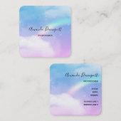 Magische pasta's en regenboog vierkante visitekaartje (Voorkant / Achterkant)