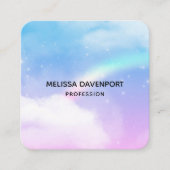 Magische pasta's en regenboog vierkante visitekaartje (Voorkant)