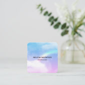 Magische pasta's en regenboog vierkante visitekaartje (Staand voorkant)