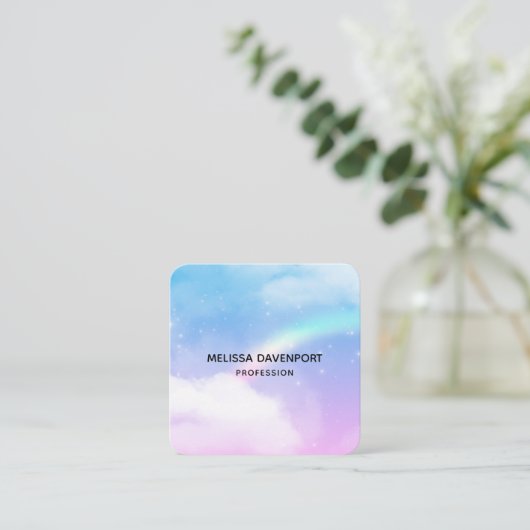 Magische pasta's en regenboog vierkante visitekaartje