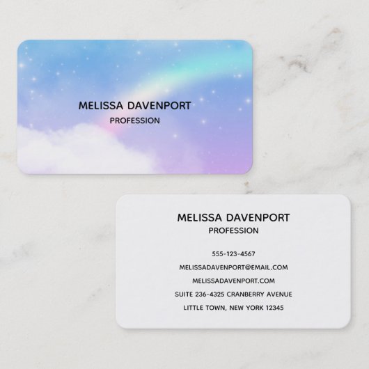 Magische pasta's en regenboog visitekaartje (Voorkant / Achterkant)