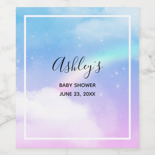 Magische pasta's en regenboog wijn etiket (Enkel label)