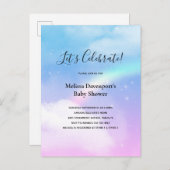 Magische pasta's en regenboogBaby shower Uitnodiging Briefkaart (Voorkant / Achterkant)