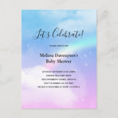 Magische pasta's en regenboogBaby shower Uitnodiging Briefkaart (Voorkant)