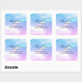 Magische pasta's en regenboogbedrijven vierkante sticker (Vel)