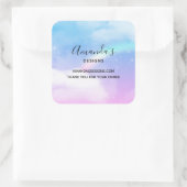 Magische pasta's en regenboogbedrijven vierkante sticker (Tas)