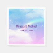 Magische pasta's en regenboogbruiloft servet (Voorkant)