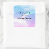 Magische pasta's en regenboogkeuken vierkante sticker (Tas)