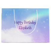 Magische pasteelwolken en regenboogdag groot cadeauzakje (Voorkant)