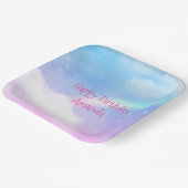 Magische pasteelwolken en regenboogdag papieren bordje (Gebogen)