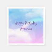 Magische pasteelwolken en regenboogdag servet (Voorkant)