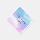 Magische pasteelwolken en regenboogdag servet (Hoek)