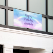 Magische pasteelwolken en regenboogdag spandoek (Buitenkant Gebouw)