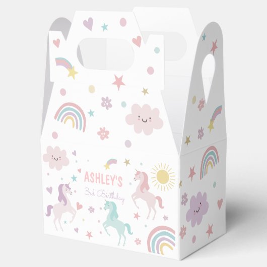 Magische pastei Unicorn Rainbow Birthday Bedankdoosjes (Geopend)