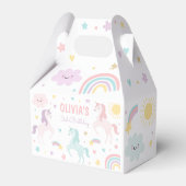 Magische pastei Unicorn Rainbow Birthday Bedankdoosjes (Achterkant)
